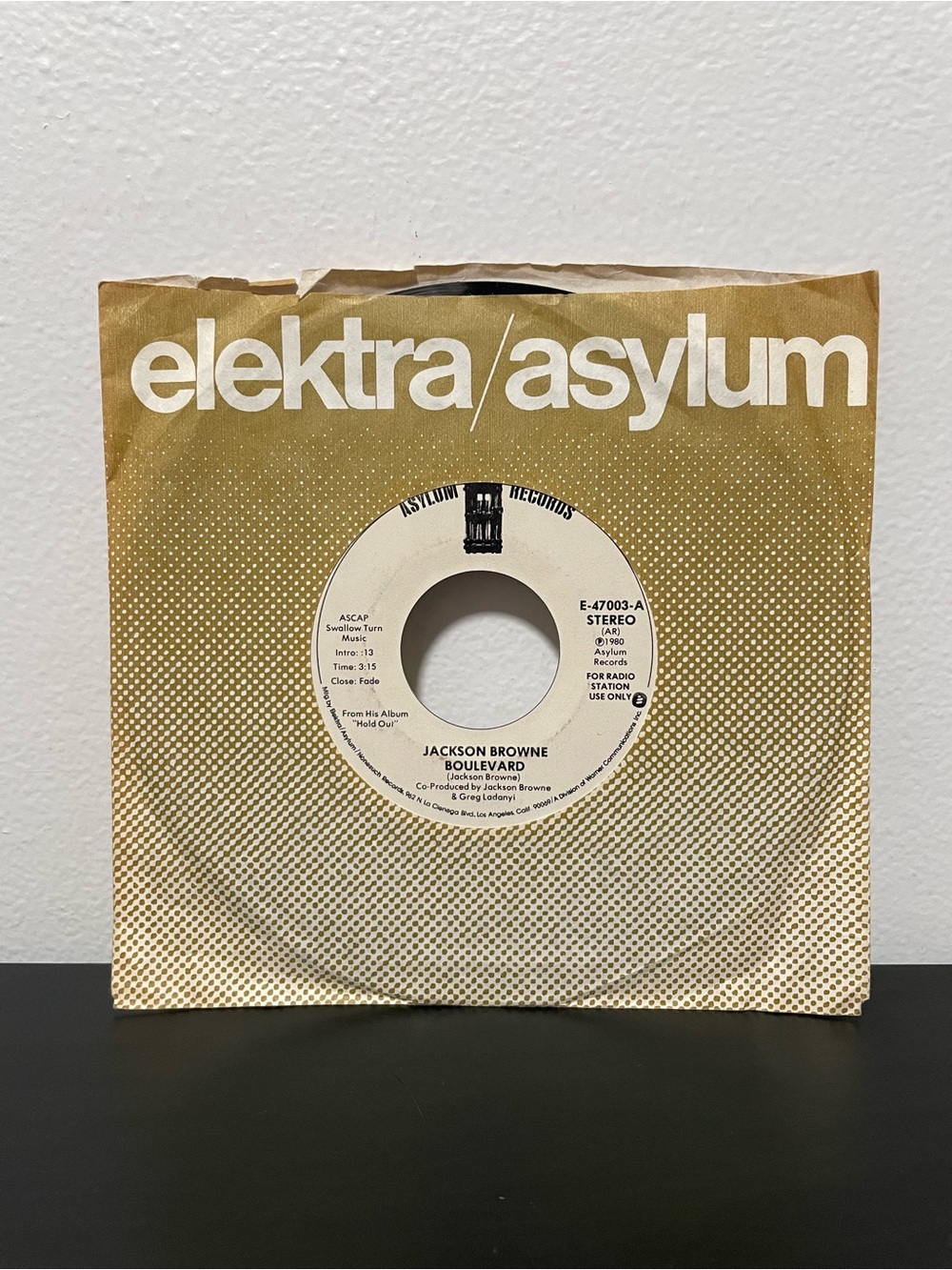 Jackson Browne Boulevard Vinyl Record 45 RPM 7” NEW Asylum Radio Only E-47003-A